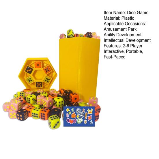 Fast-Paced Dice Rolling Game 2-6 Player Interactive Family Dice Board Game Parties Game Night Dice Game with Dumpster Dice Stickers