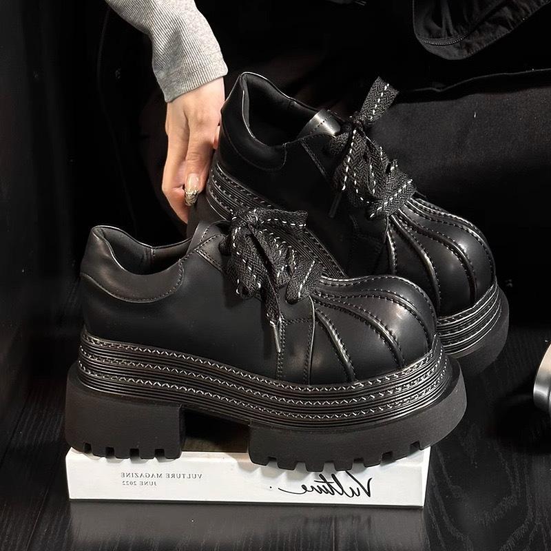 Thick-soled muffin heightens shell head big head shoes children small man 2025 spring and autumn new popular casual shoes