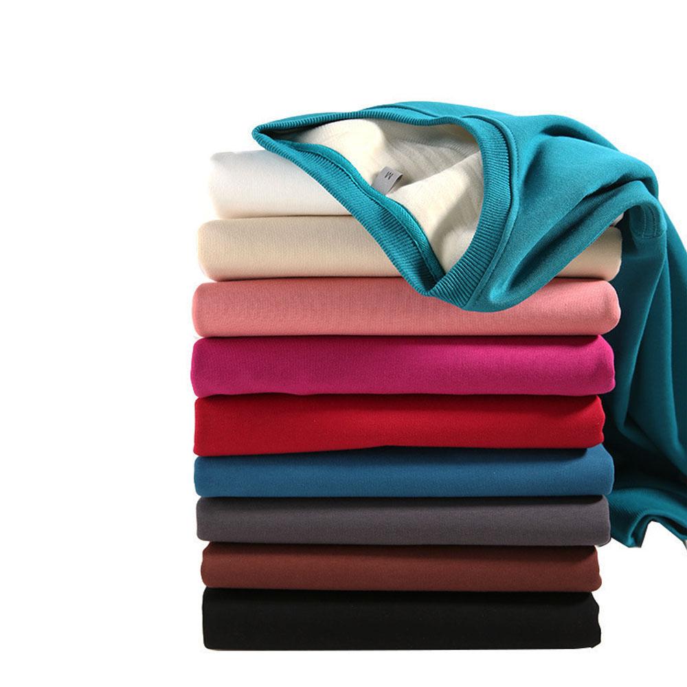 Men's Women's 100% Cotton Oversized Winter Clothes Plus Velvet Top Blouse Long Sleeve T-Shirts Pullovers Sweatshirts For Men