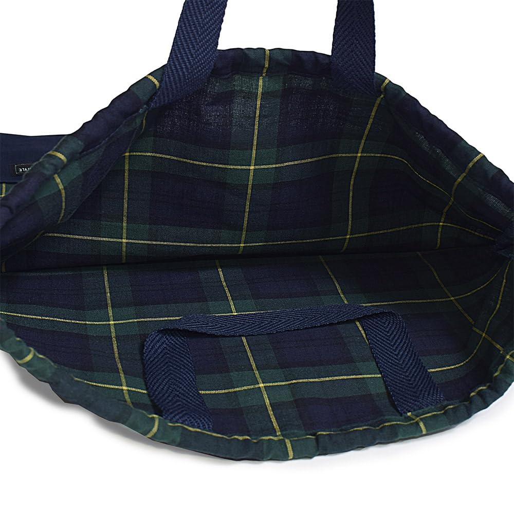 Colorful Candy Style 3-Piece Drawstring Bag Set (Gym Bag, Lunch Bag, and Cup Bag) In Tartan Check and Dark Green. Perfect for Kids, Kindergarten and