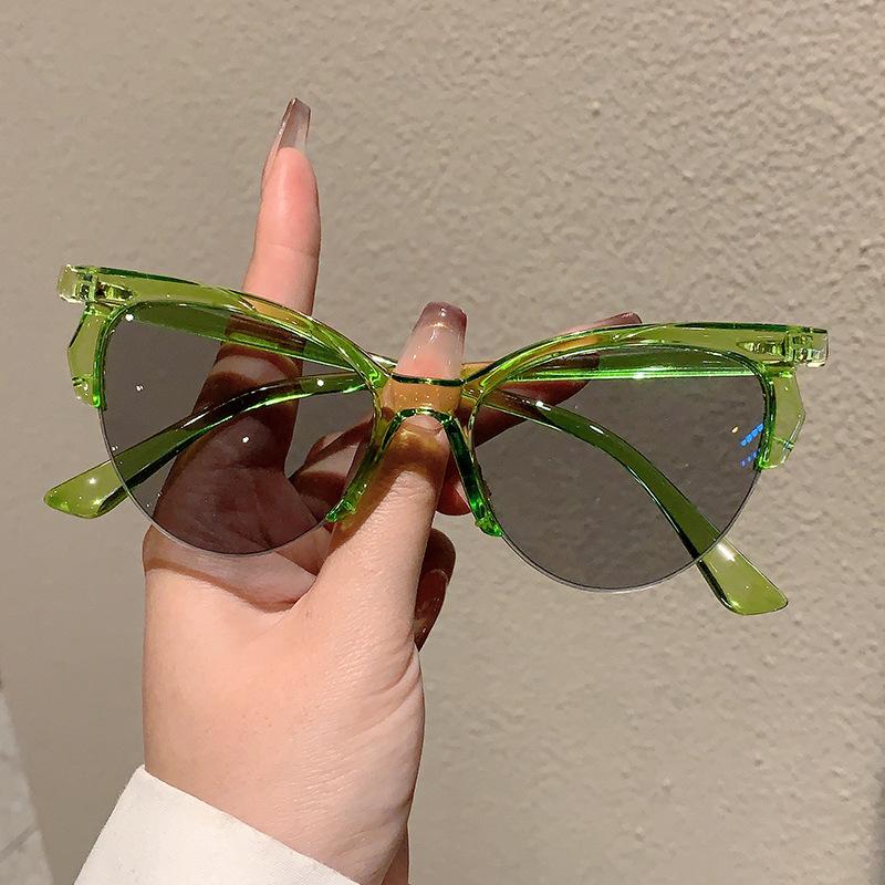 

Sexy Retro Y2K Cat Eye Half Frame Sunglasses Women For Men Sun Glasses Punk Luxury Brand Designer Popular Pink Cool Shades