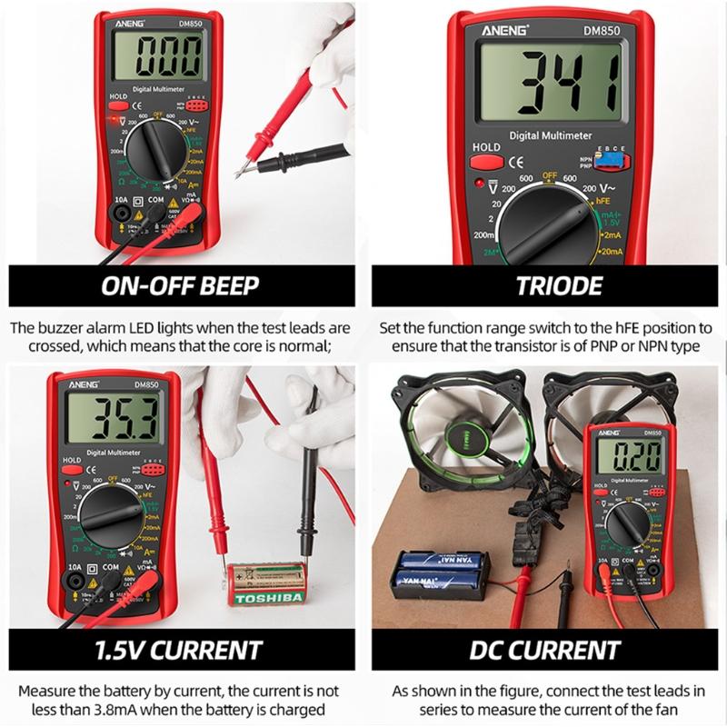 A-neng Dm850 Automotive Multimeter Rms Multimeter Voltage for Smart Voltmeter Pliers Amper Capacimeter Electric Tools