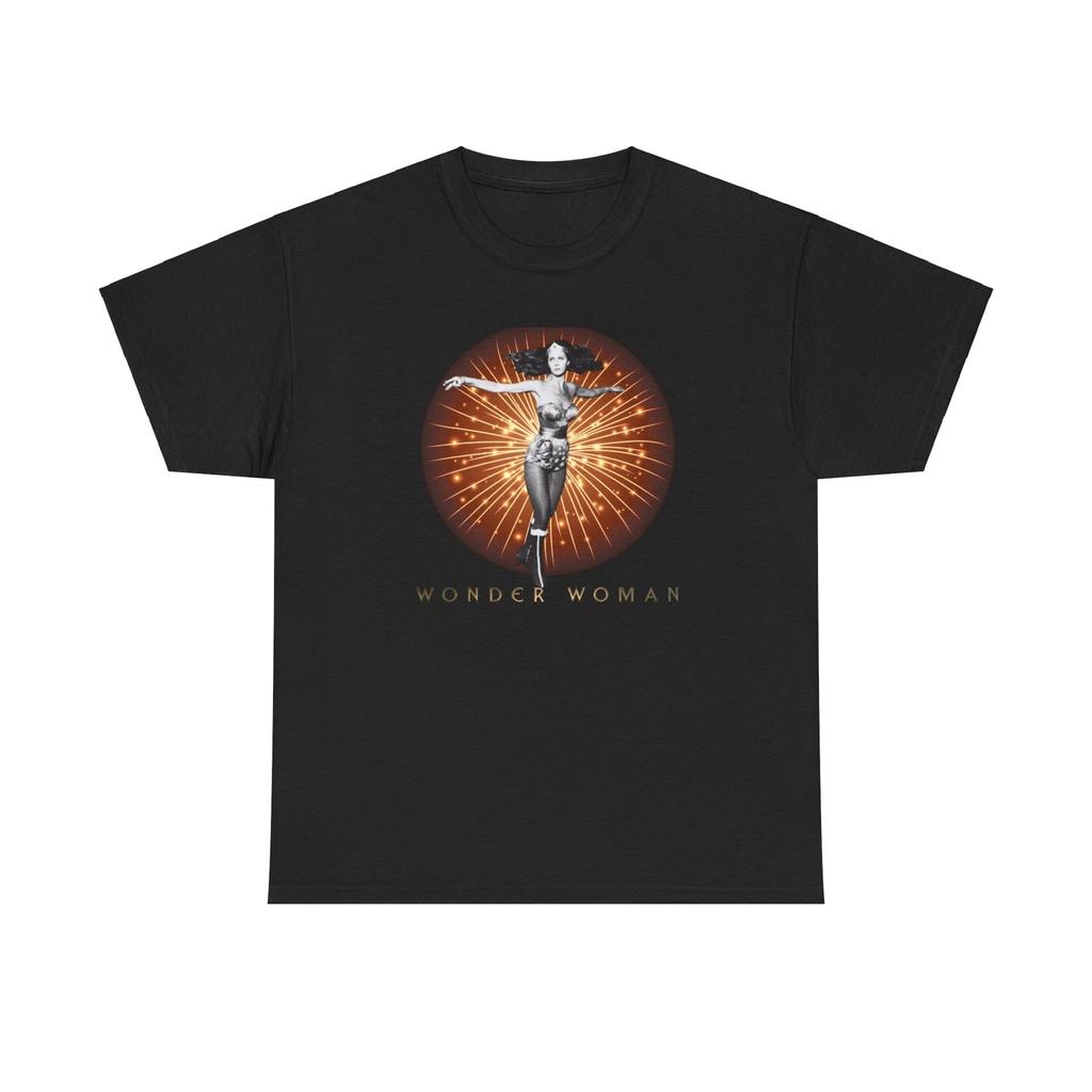 Wonder Woman Spinning Heavy Cotton Tee, 70s Classic TV Show, TV Series Fan Gift