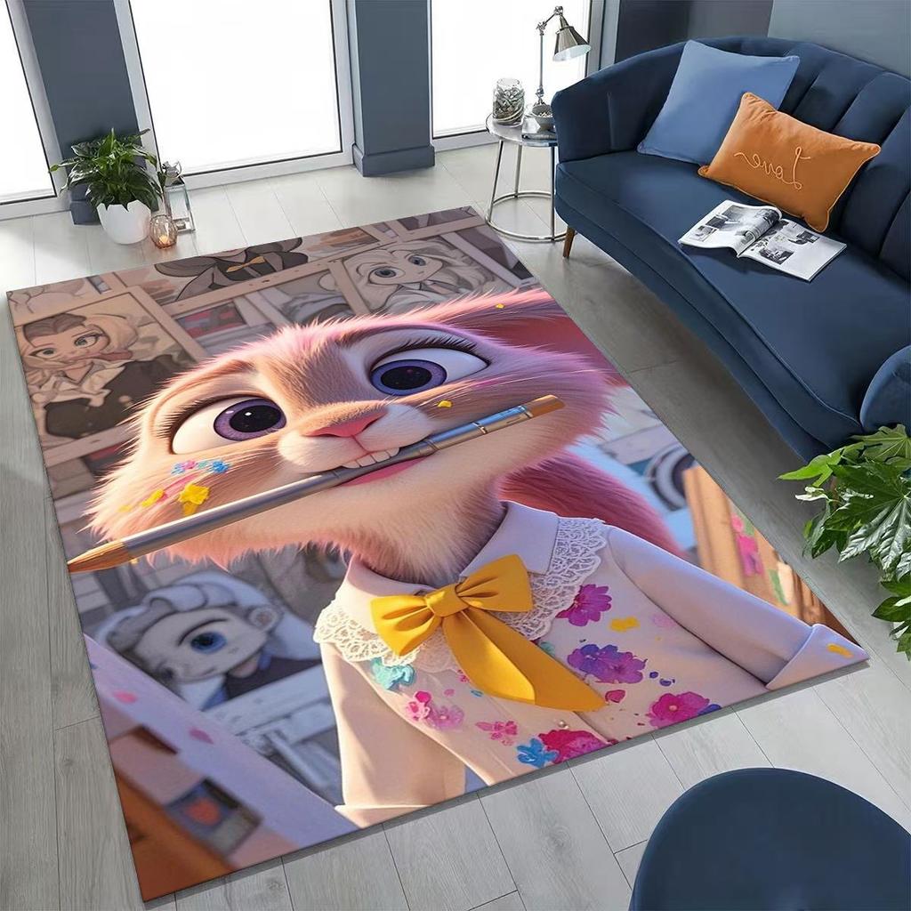 27 Style Zootopia Judy Nick Cartoon Rug for Bedroom Living Room Sofa Home Doormat Decor, Large Kids Non-slip Floor Mat Gift