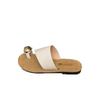 Square head metal buckle toe slippers women's summer wear flat bottom thin personality set toe sandals women's shoes