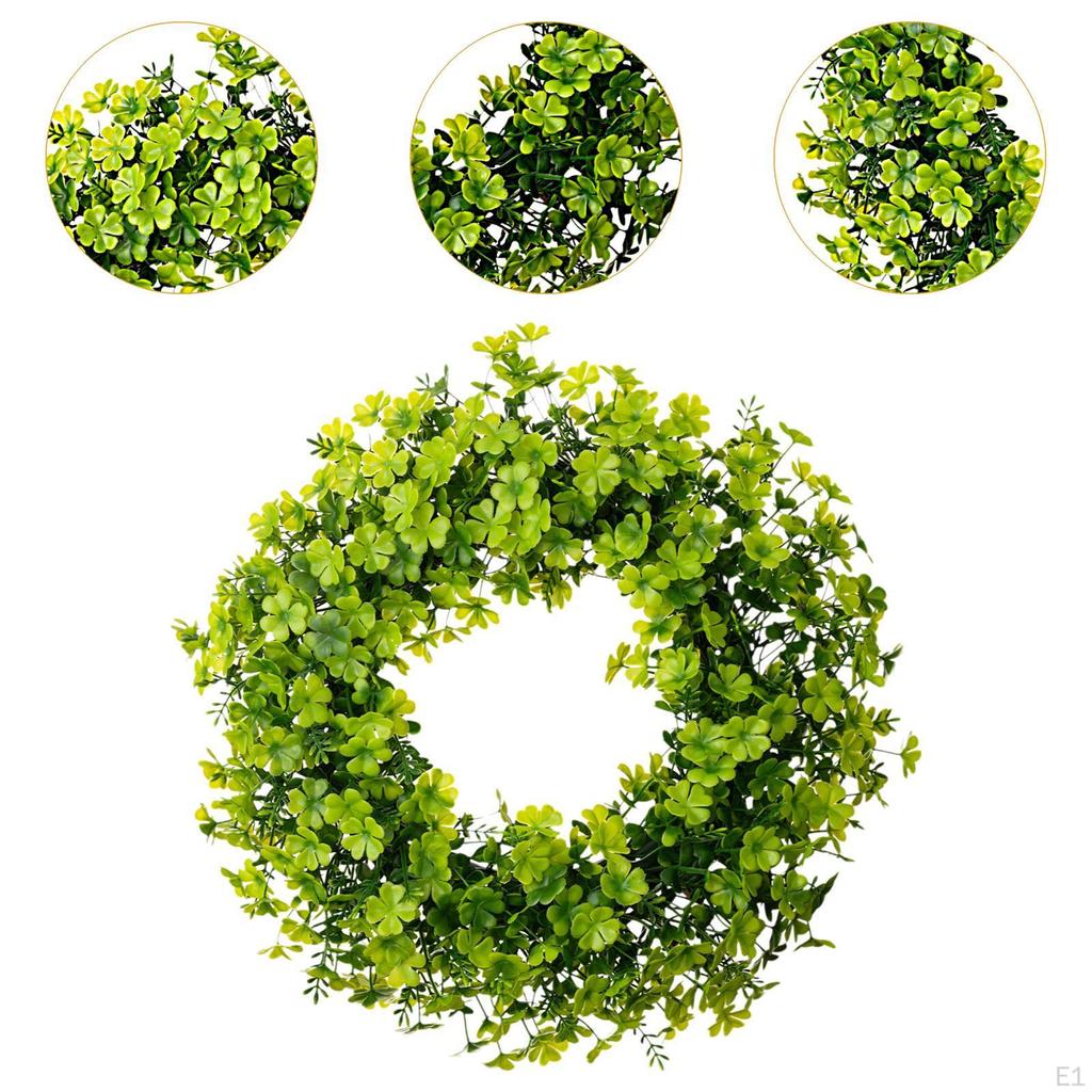 St. Patrick's Day Kranz ST. Dekor Grünzeug vierblättriges Kleeblatt für Vorne