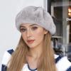 Winter Painter's Hat Vintage Faux Mink Fur Artistic Thickened Fashion Accessories Warmth Adjustable French Style One Size