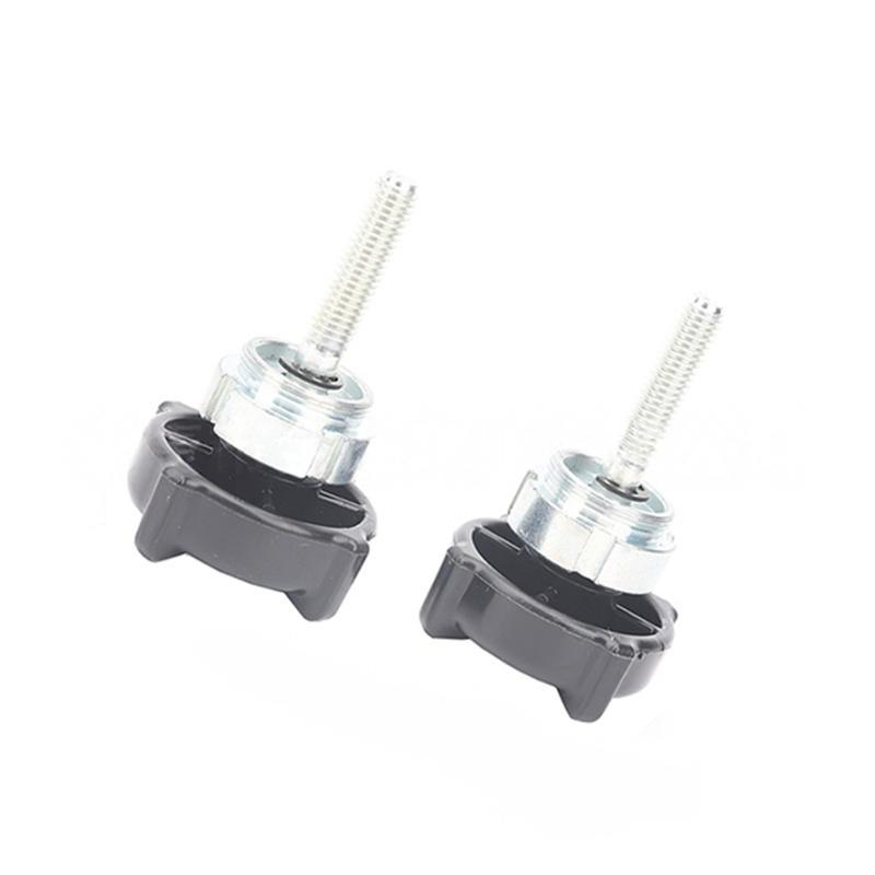 Handlebar Clamp Replacement Bolt Pair with Knob Style Grip, Black 2 Piece Motorcycle Fastener Set with Threaded Shaft for Small Bike Maintenance