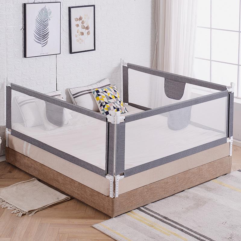 3-Sided Baby Bed Guardrail with Vertical Lifting for Safety & Anti-Collision