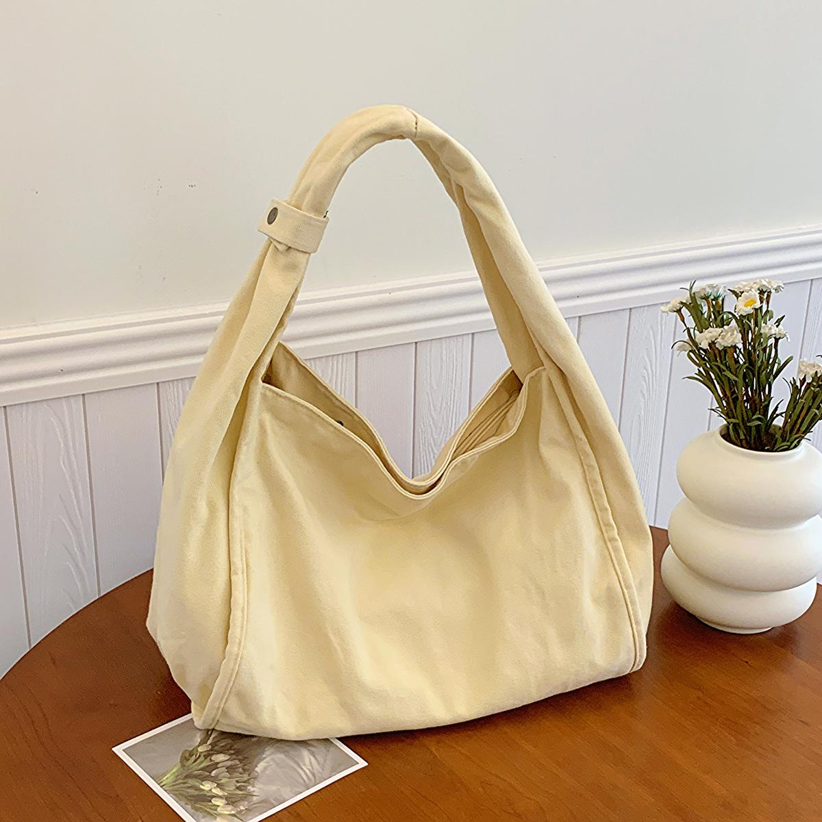 

Japanese Retro Canvas Bag for Women, Large Capacity Tote Bag for Commuting, Canvas Bag for Students, School Bag, Tote Bag for Shopping бежевый