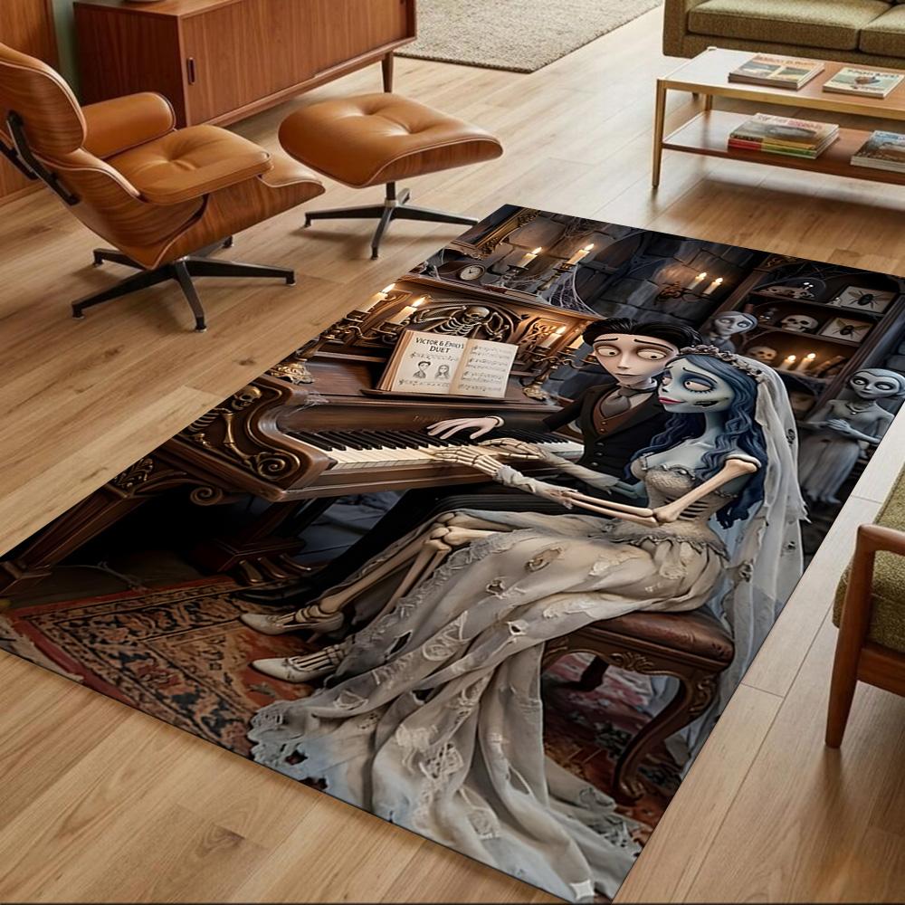 Corpse Bride Eternal Love In Graveyard Non-Slip Home Carpet Design for Office Decor Living Room Bedroom Gift