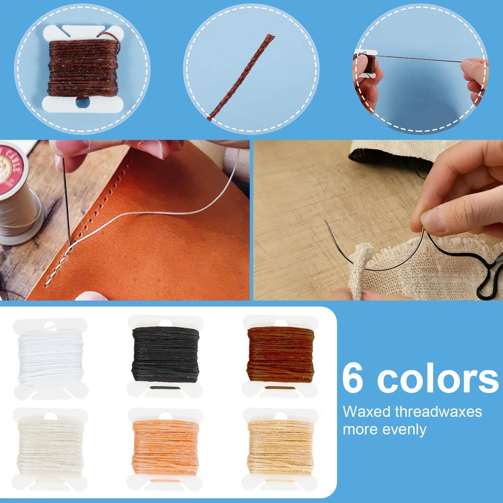 Lederpolster Reparatur Nähset, Schwerlast Nähset mit Ahle, Nahttrenner, Leder Handnähnadeln