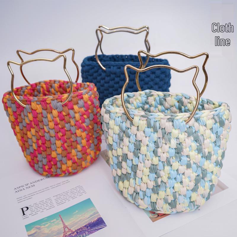 Cloth Strip Yarn DIY Crochet Kit: Handmade Bag, Knitting Material for Cushions, Carpets, and Dolls