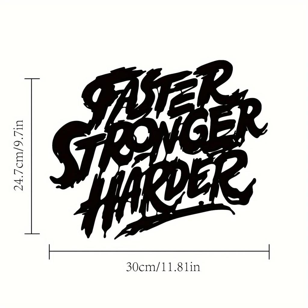 Faster Stronger Harder Metal Wall Art Inspirational Quote for Office Motivational Wall Decor Perfect Gift for Motivation