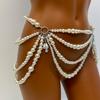 New Waist Chain Pure Desire Sexy Accessories, Body Chain Imitation Pearl Hollow Multi-layer Fringed Waist Chain