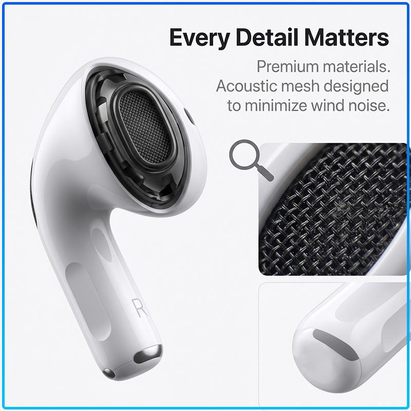 AirPods 4 Gen Wireless Headphones Built-in Microphone Noise Reduction Sports Waterproof Long Playtime Earbuds
