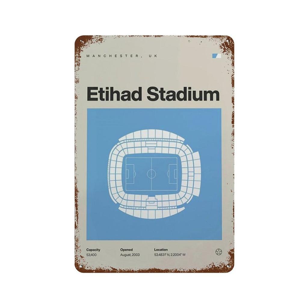 Vintage Metal Posters Signs Modern Famous Football Stadium Nordic Style Wall Art Poster for Living Bar