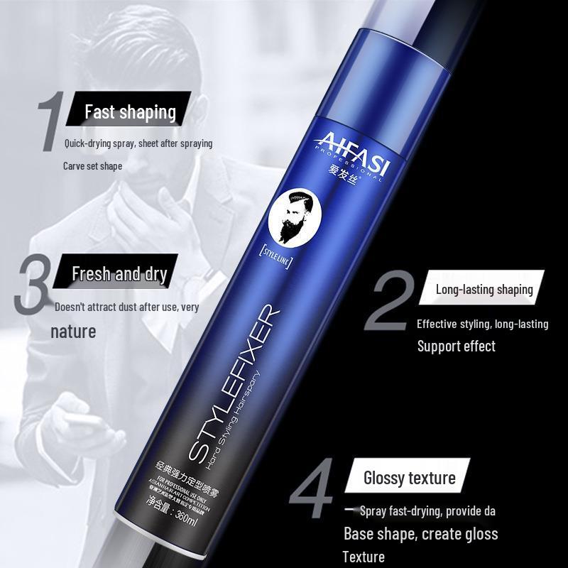 Men's Long-Lasting Moisturizing Hair Styling Spray with Fresh Scent