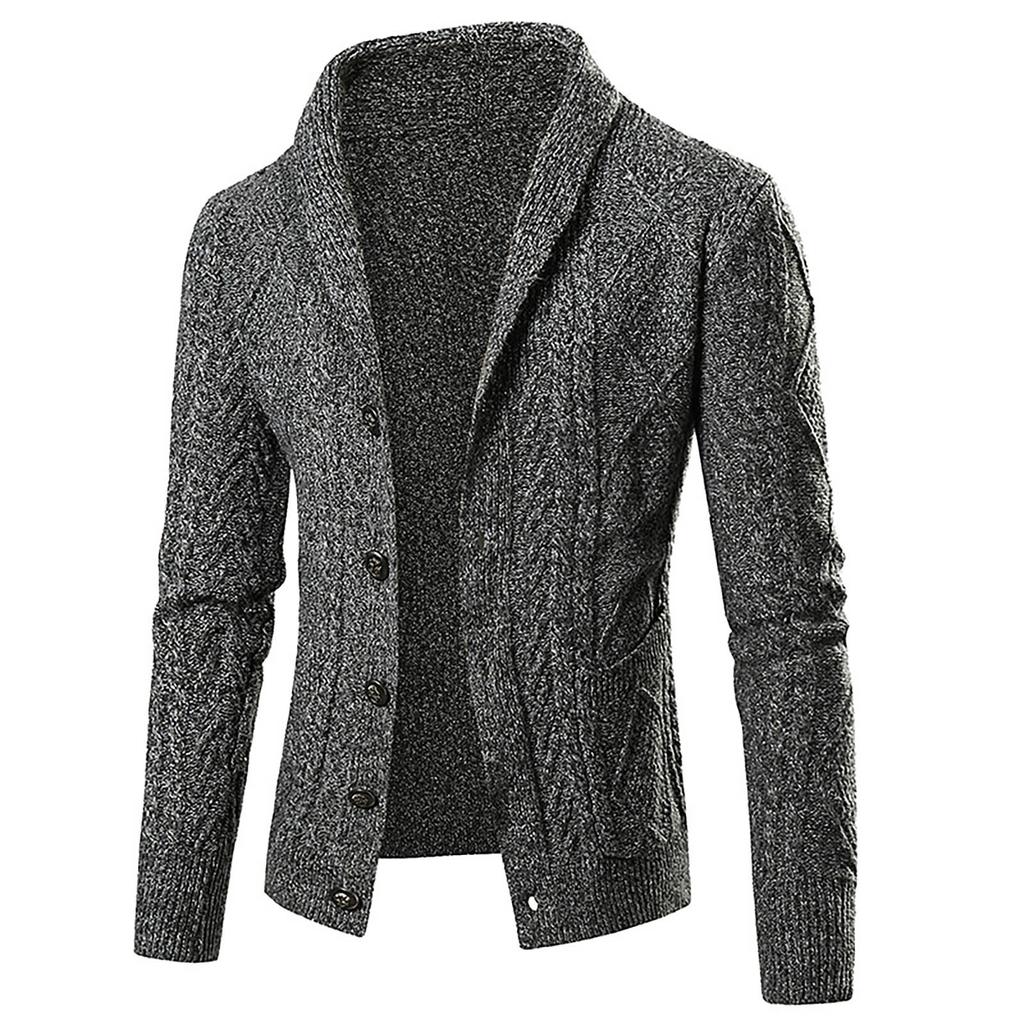 Autumn And Winter Men's Fashion Loose Cardigan Warm Lapel Hooded Jacket Sweater