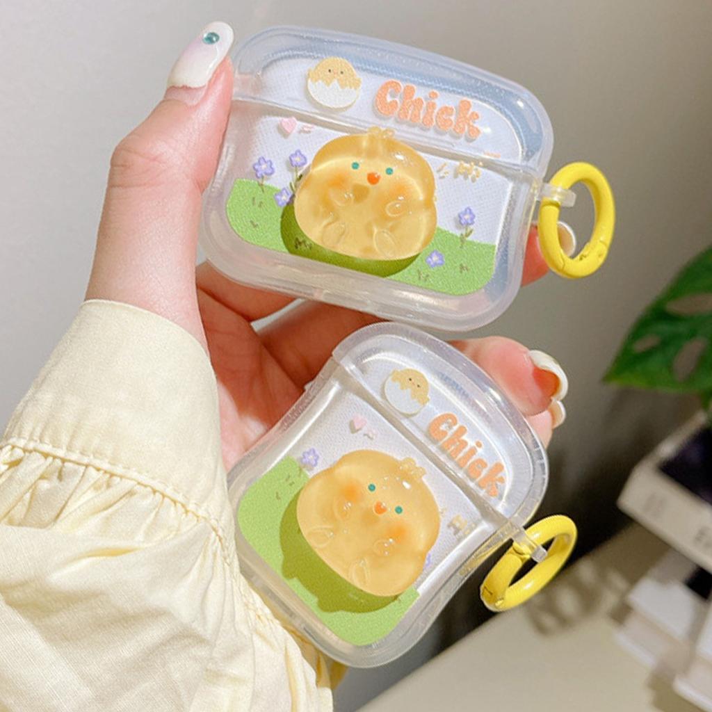 Cartoon Cute Three-dimensional Chick for Apple Wireless Bluetooth AirPods 1 /1/1 Generation Earphone Case Soft Case