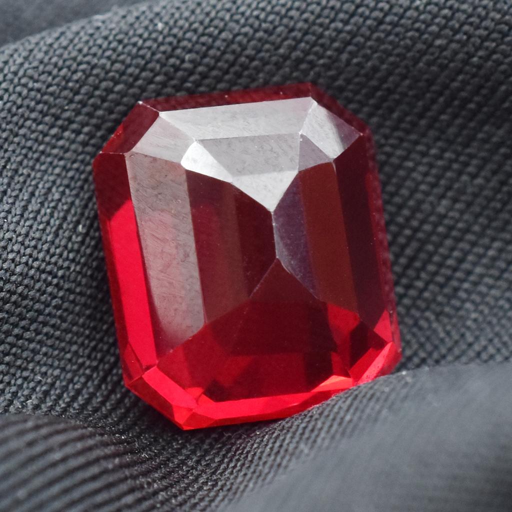Natural Red Ruby Loose Gemstone Emerald Shape 18.35 Ct for Jewelry Making and Gem Collections