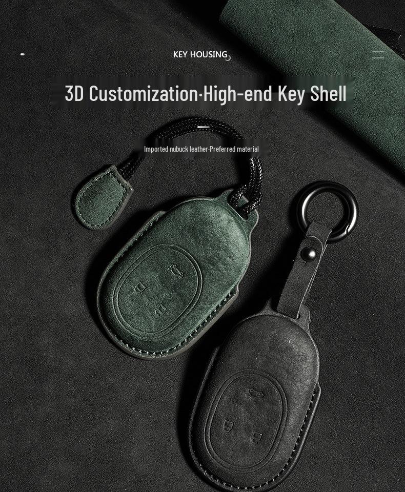 Nio Schlüsselhülle: Kompatibel mit ET5, ET7, ES6, ES7, ES8, EC6 - Nubuk Auto Schlüsselhülle mit Schnalle