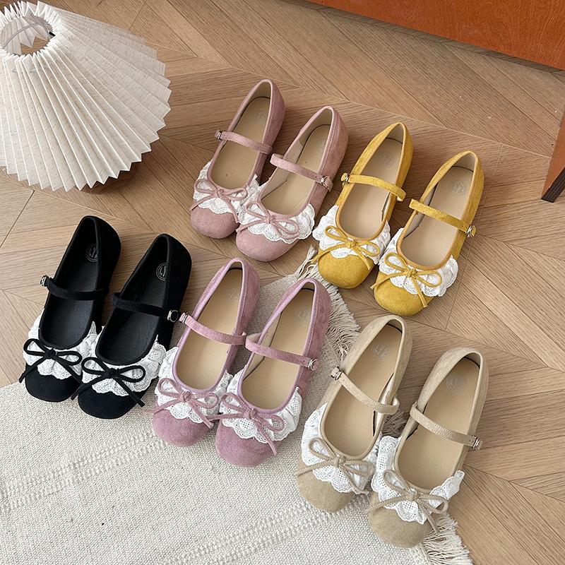 Fashion 2025 New Lace Edge Lefu Shoes Flat Fashion Spring and Autumn Ballet Shoes High Quality Women's Shoes