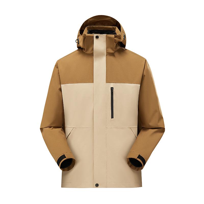 Men's & Women's Three-in-One Hooded Outdoor Jacket - Autumn/Winter Color Block Coat
