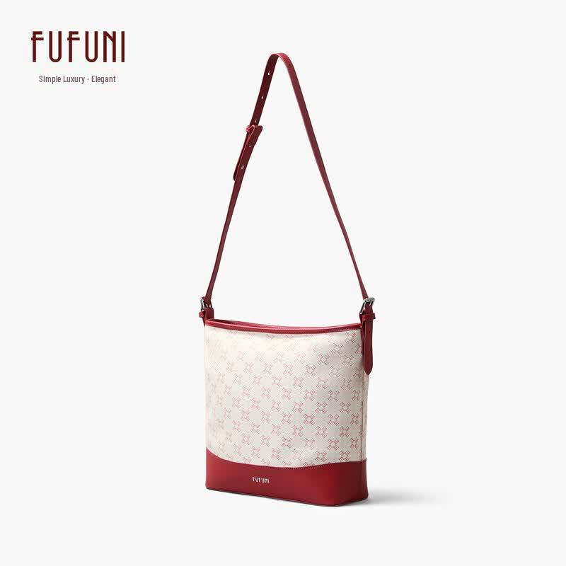 FUFUNI Vintage Pattern Bucket Shoulder Bag
