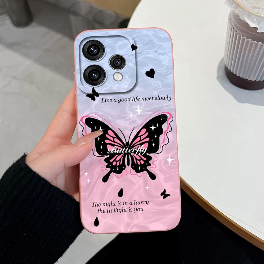 For Oppo Reno 15 14 13 12 11 Pro 15F 15C 11F Phone Shell Elegant Flowers Soft Liquid Silicone Lightweight Case for OPPO Reno Shockproof Durable Bumper
