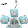 Mechanical Click Keyboard LED Light-up Fidget Spinner Toy Decompression Button Finger Clicker Glowing 2/3/4/5/6-Keys Keychain Stress Relief