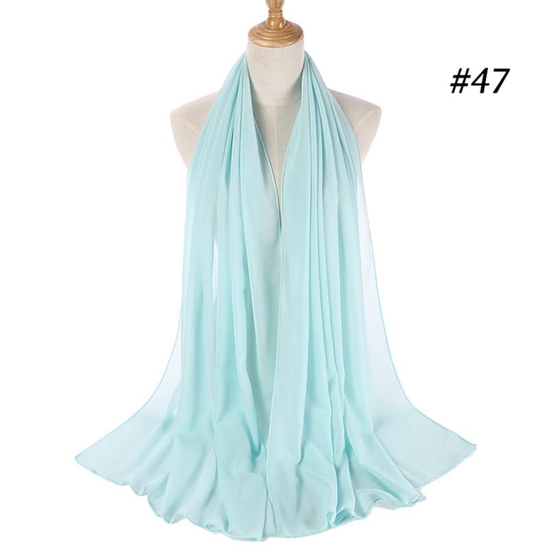 Muslim Chiffon Hijab Women Bubble Chiffon Scarf For Women Ladies Veil Muslim Islam Solid Color Malaysia Musulman Wrap Scarves