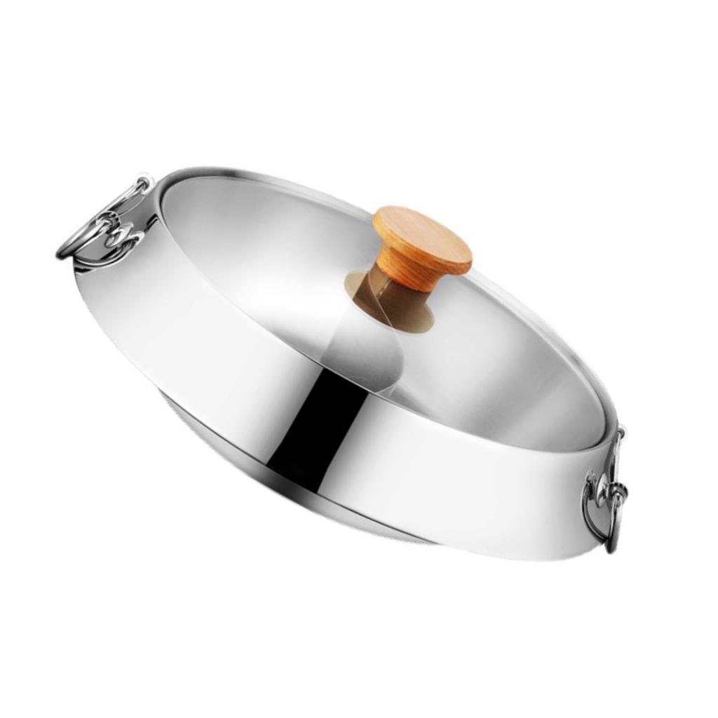 Dual Sided Hot Pot Universal Uniform Heat Conduction Shabu Shabu Pot for Home Commercial Use 304