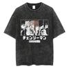 Anime Chainsaw Washed Short Sleeved Round Neck Yk Tshirt Ropa Hombre Men Clothing New in Top Tees Mens TShirt Camisetas