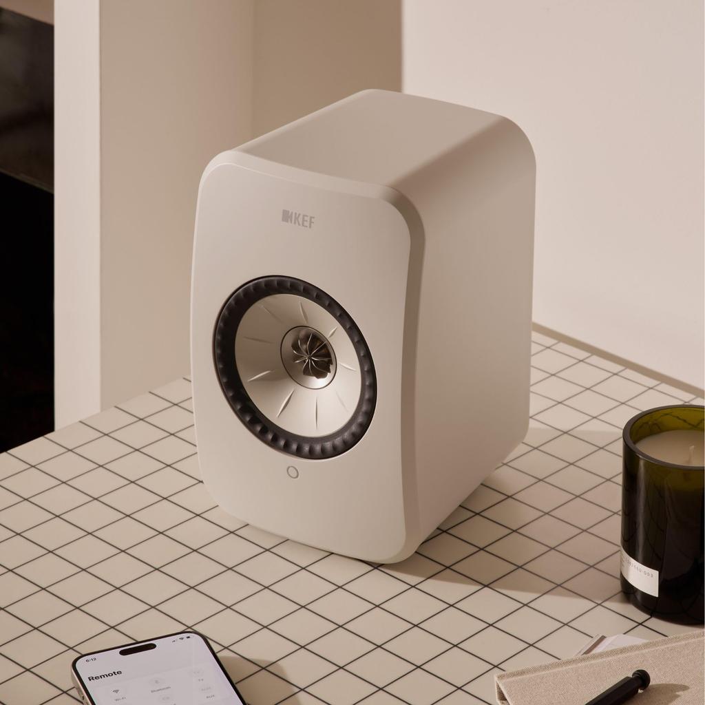 KEF LSX II LT Wireless HiFi Bookshelf Speaker - (Stone White)