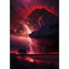 Naturkatastrophe Apokalyptischer Sturm Poster Blitze über dem Ozean Drucke Leinwandbild Wandkunst Bilder Heim Wohnzimmer Dekor
