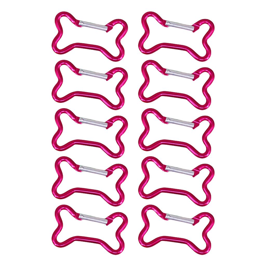 10pcs Bone Aluminum Keychains Clip Hiking Keychains Mountaineering Carabiner for Travel and Sports