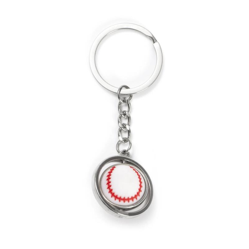 Five types of moving 3D baseball, soccer, basketball, rugby, and golf ball keychains
