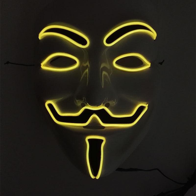 Led Light Mask V Party Cosplay Masque Mask Anonymous Guy Fawkes Mask Adult Fancy
