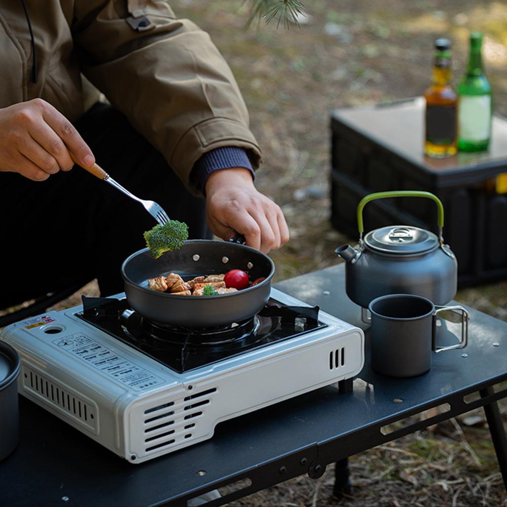 3PCS Camping Cookware Set Pot Pan Kettle Set Outdoor Cookset Cooking Kit 2-3 Person with Mesh Bag Hiking Picnic Travel Equipment