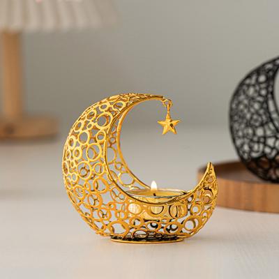 Mond Kerzenhalter Metall Weihnachtsdekoration Romantisches Licht Luxus INS Stil Hochzeitstisch Teelichthalter Dekoration