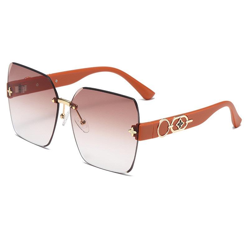 

Солнцезащитные очки без оправы с градиентными линзами для мужчин и женщин, очки с обрезанным краем и полыми дужками для ношения на открытом воздухе