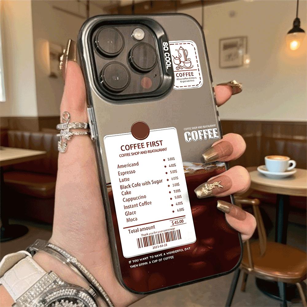 Coffee Shop Menu Receipt Design Hard Phone Case for Xiaomi Redmi Note 15 14 13 12 11 Pro Plus Shockproof Protective Cover