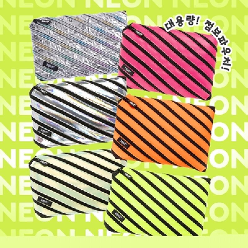 

Металлический Неоновый Большой Пенал/Клатч Silver