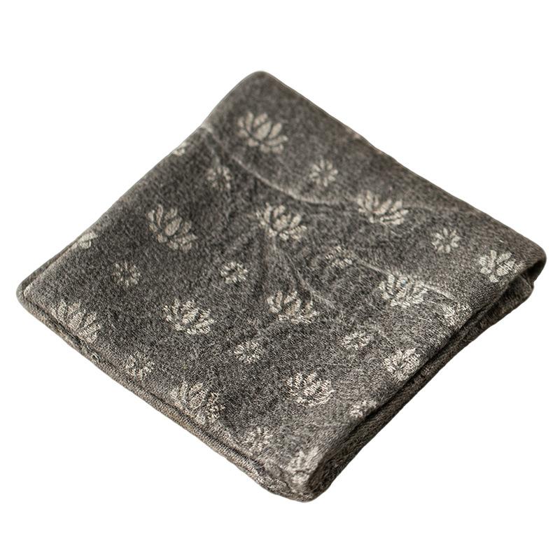 Lotus Rectangular Tea Towel Ancient Tea Cup Mat Tea Cup Pad Tea Napkins Household Tea Cloth Chinese Tea Set Accessories Craft