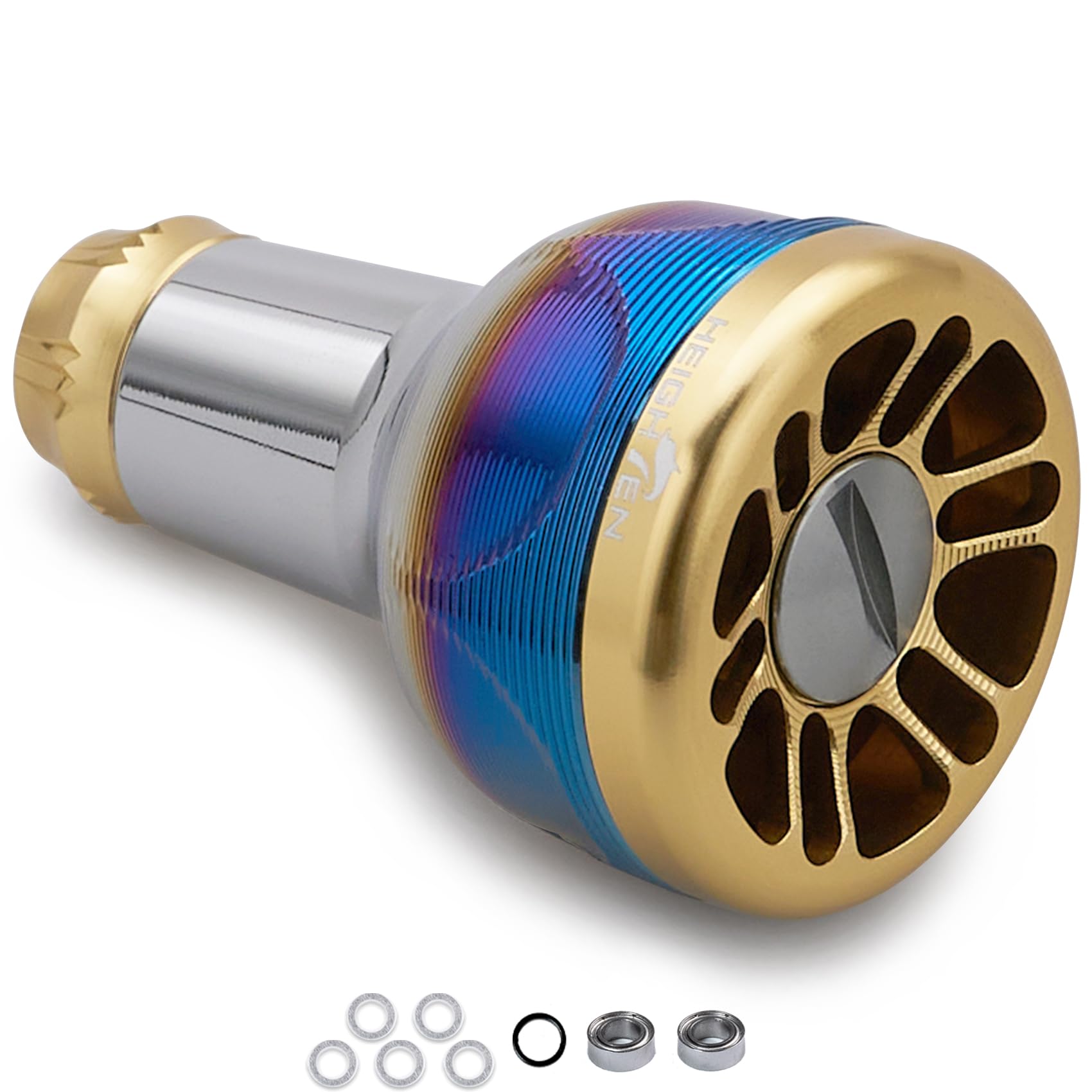 

HEIGHTEN Новая ручка катушки Кноб Совместимый с Shimano Daiwa Тип A Тип S 70 Авиационный алюминий Серия Engine 2.0 24.5мм 8.5г (Daiwa) (V2.0 - Золото)