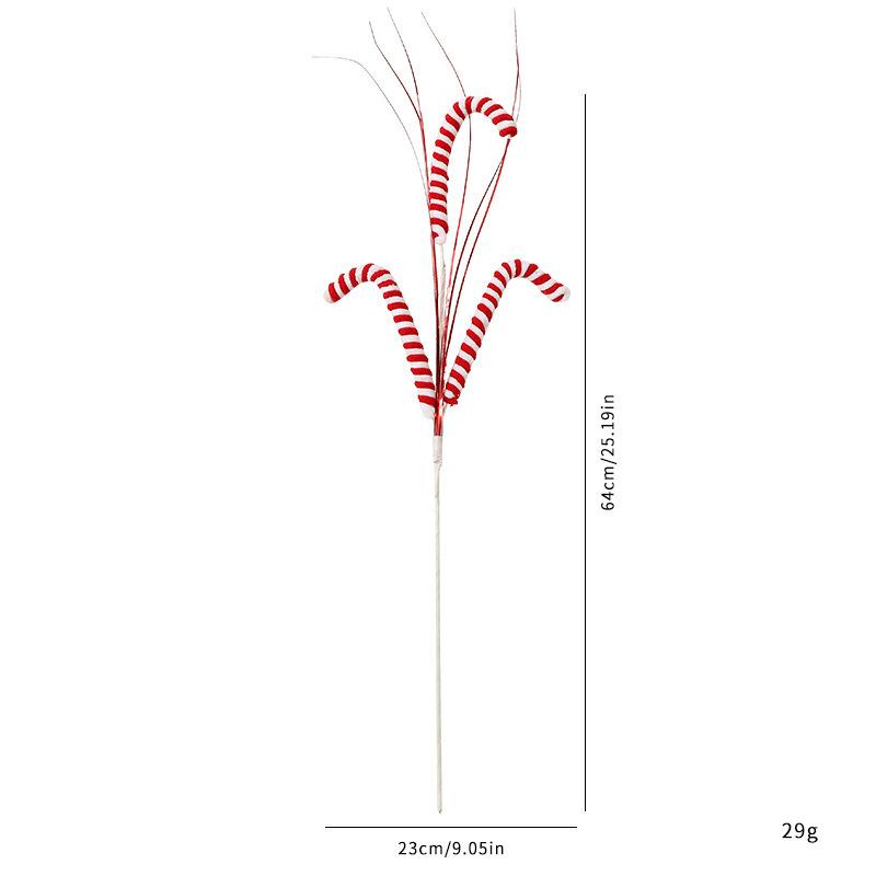 Weihnachtsbaumschmuck Gestrickter Elfenbein Zweig Rot Weiß Gestreifte Lutscher Ornamente 2026 Silvester Heimdeko Großhandel