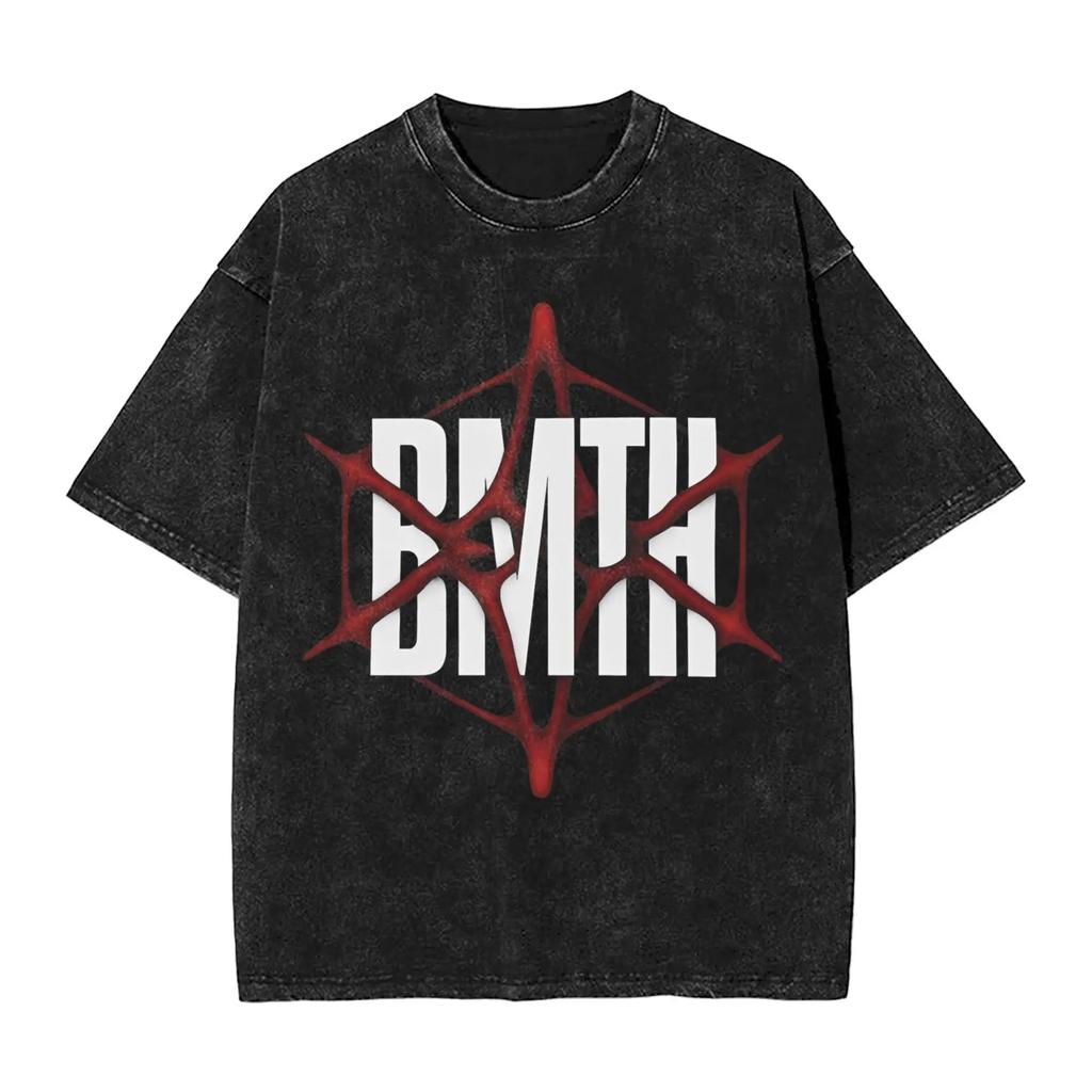 Short Sleeve Crew Neck Y2K Men's T-Shirt, New Tops & Tees, Men's T-Shirt, ROCK Band Bring Me The Horizon Fan T-Shirt