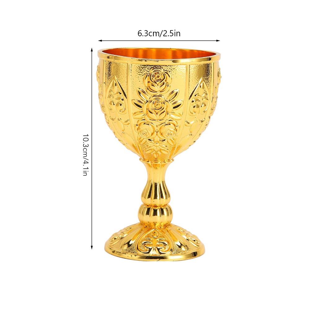 Copas y Cálices Metal Metal Copa de Vino Vintage Oro Copa Vintage Flor Bronce Repujado Copa de Vino Decoración del Hogar