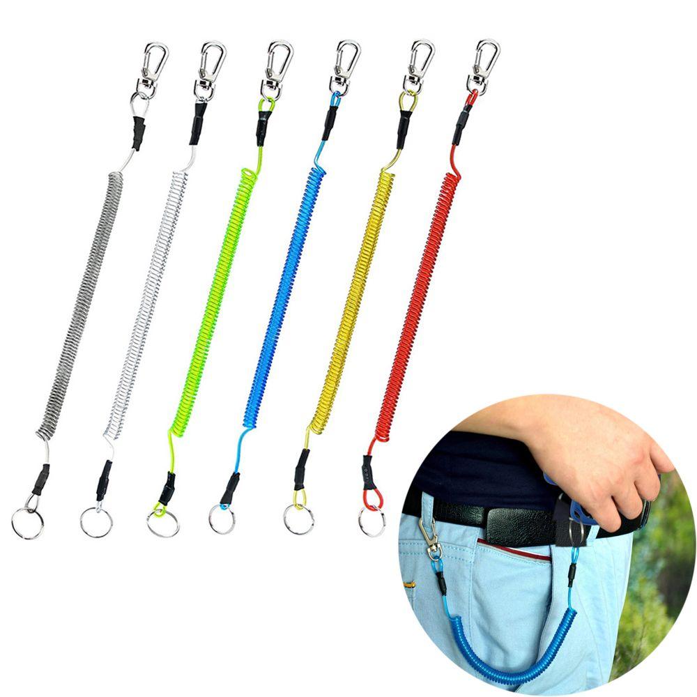 Fishing Accessories Secure Buckle Lock Tackle Spring Rope Keychain Lanyard Fishing String